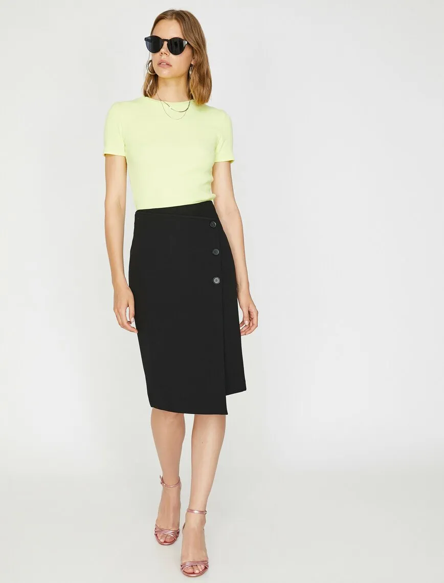 12153 Black Midi Skirt