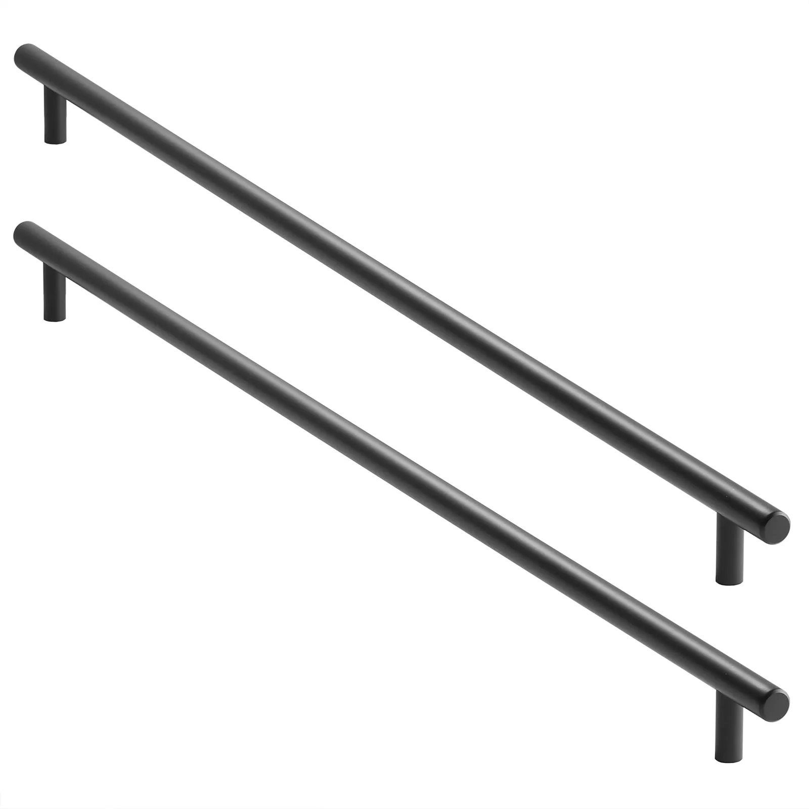 2 Pack Euro Cabinet Pull Matte Black (21-5/8" Hole Centers)- Cauldham