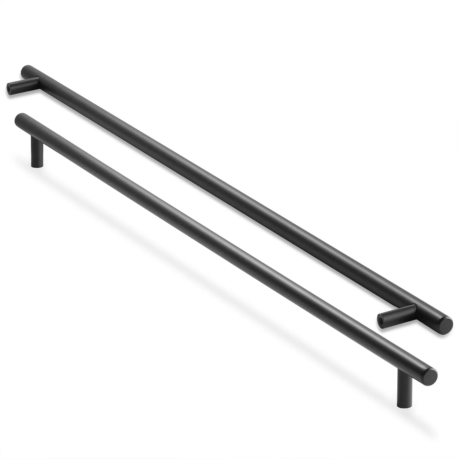 2 Pack Euro Cabinet Pull Matte Black (21-5/8" Hole Centers)- Cauldham