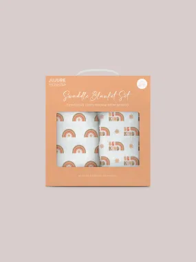 2-Pack Square Swaddle Blanket Set - Be Kind Rainbows