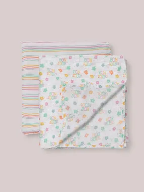 2-Pack Square Swaddle Blanket Set - Bonjour Bébé