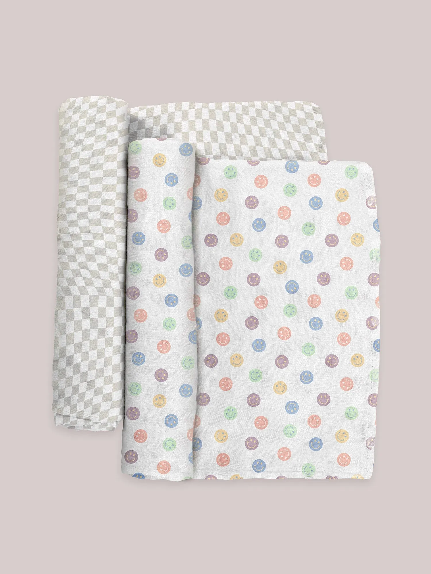 2-Pack Square Swaddle Blanket Set - Happy Baby Vibes