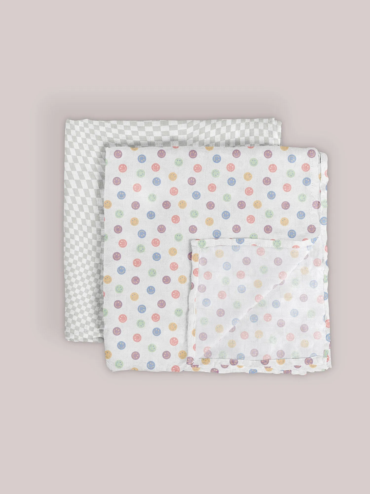 2-Pack Square Swaddle Blanket Set - Happy Baby Vibes