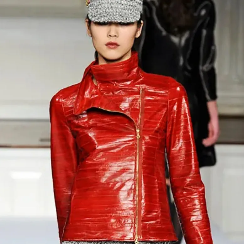 2009 Red Eel Skin Collared Coat