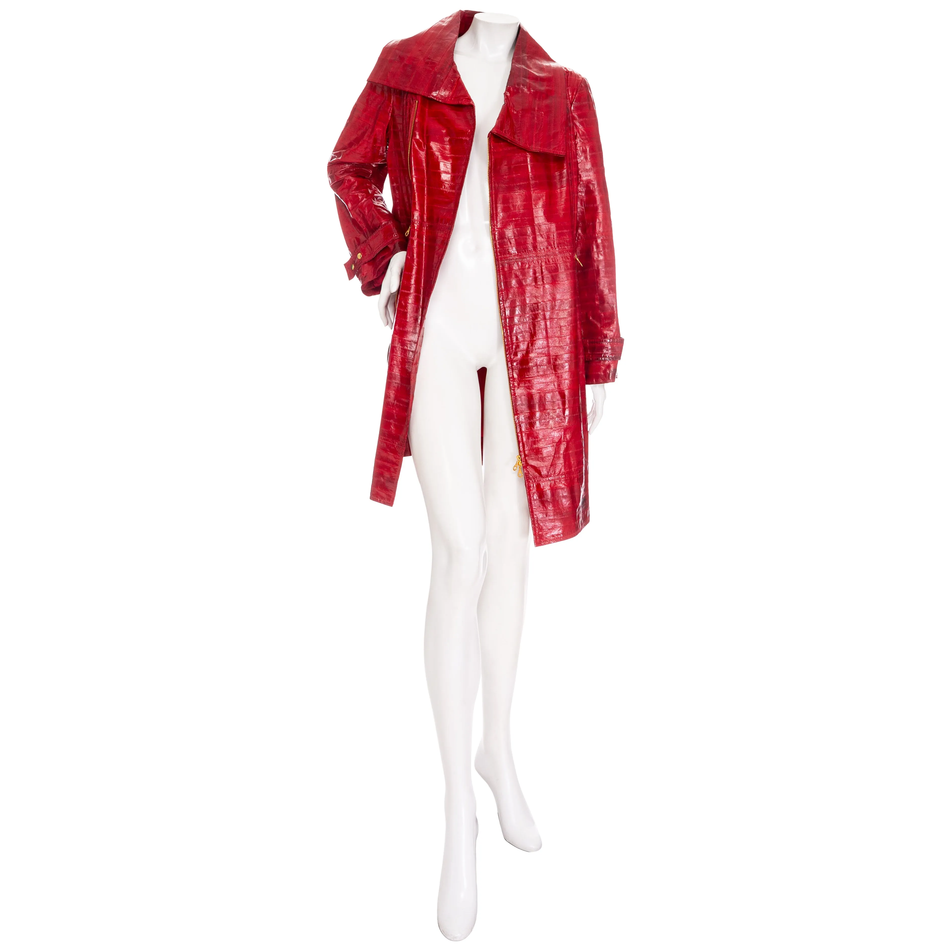 2009 Red Eel Skin Collared Coat