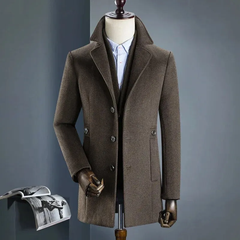 2024 new arrival winter jacket men fashion Woolen Coat Men's Casual Wool trench coat Men Dress Jacket full Size M-3XL