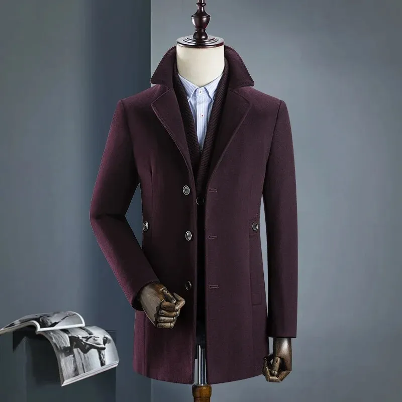 2024 new arrival winter jacket men fashion Woolen Coat Men's Casual Wool trench coat Men Dress Jacket full Size M-3XL