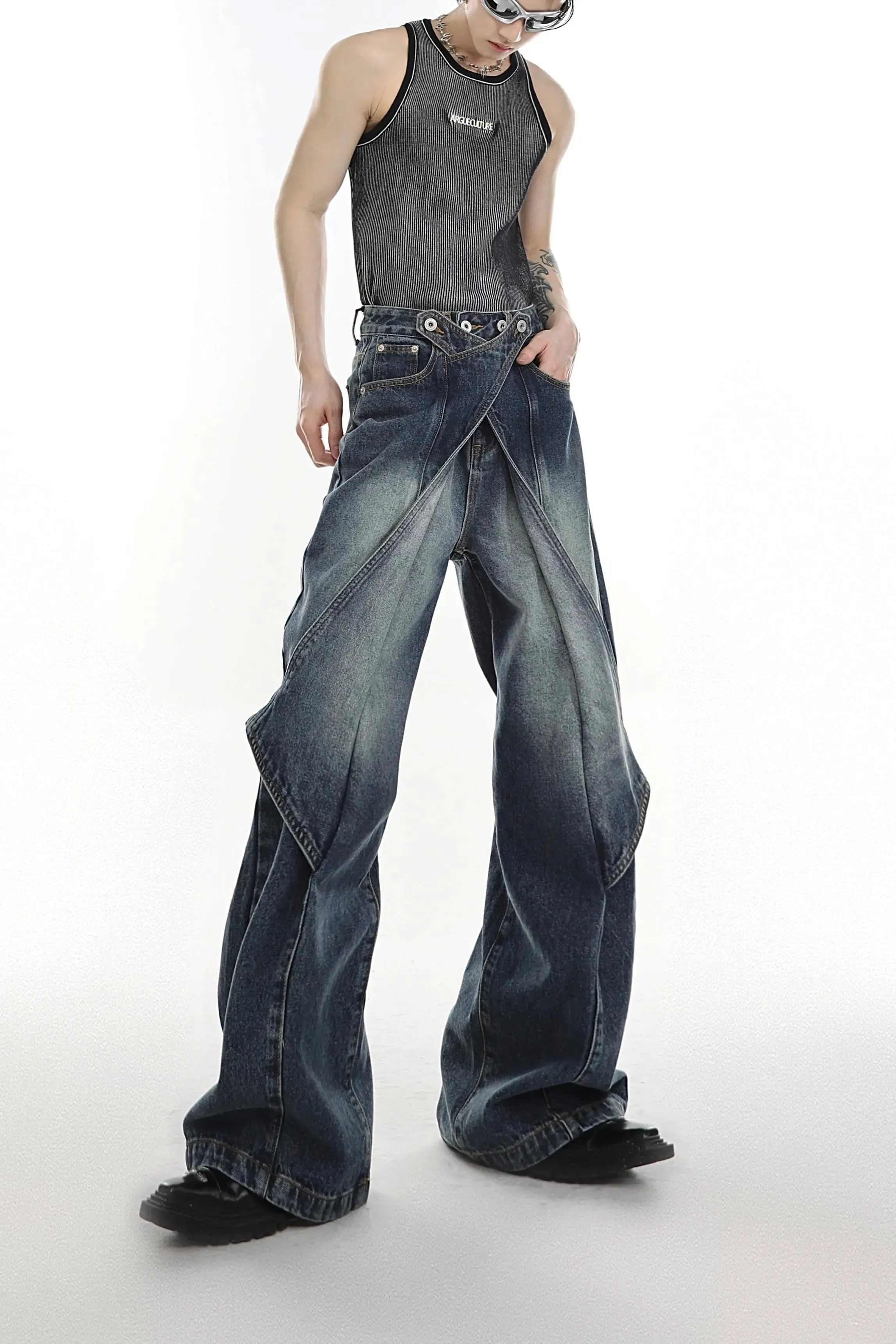 【23s Jun.】Distressed Wide Leg Jeans