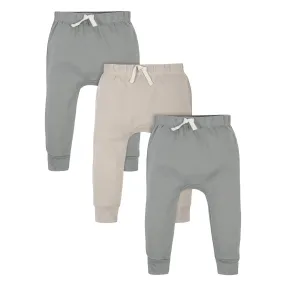 3-Pack Baby Boys Dark Grey & Silver Cloud Harem Pants