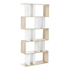 5 Tier Display Unit Book Storage Shelf Stand Bookshelf White Brown