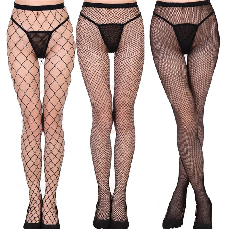 7 Colors Fishnet Tights Female Sexy Mesh Pantyhose Women Nylon Stockings Thigh High Stocking Club Party Hosiery collant femme