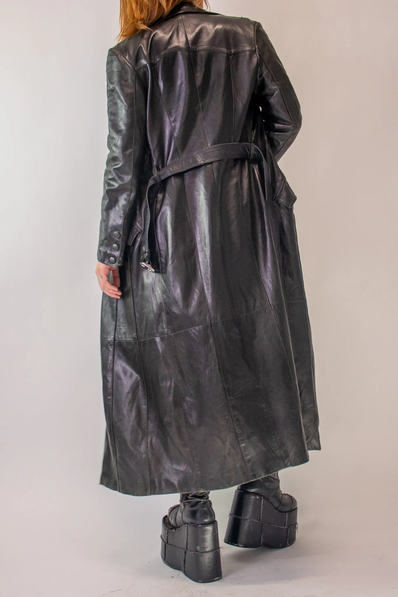 70s Leather Trench