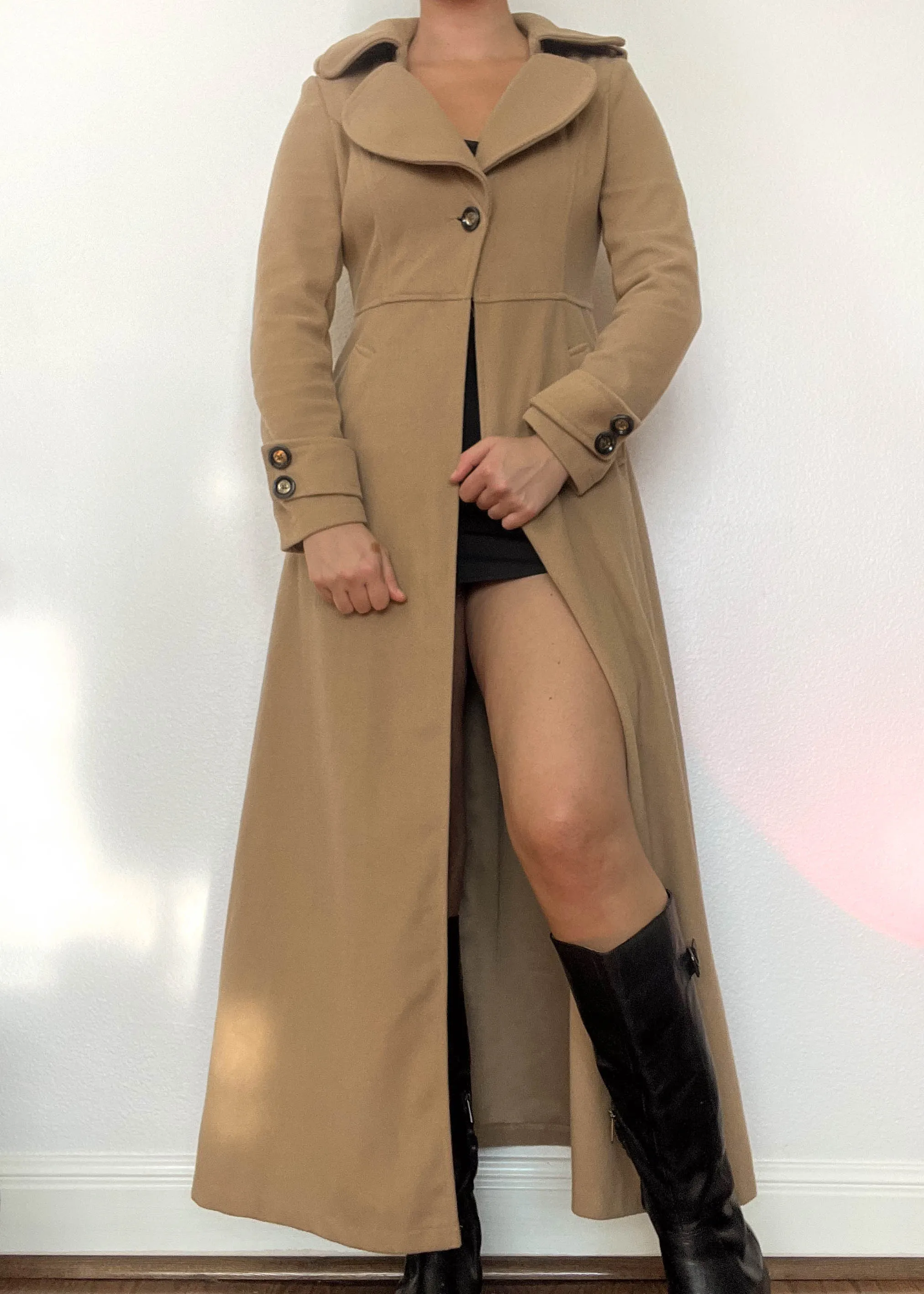 90's Classy Tan Trench (M)