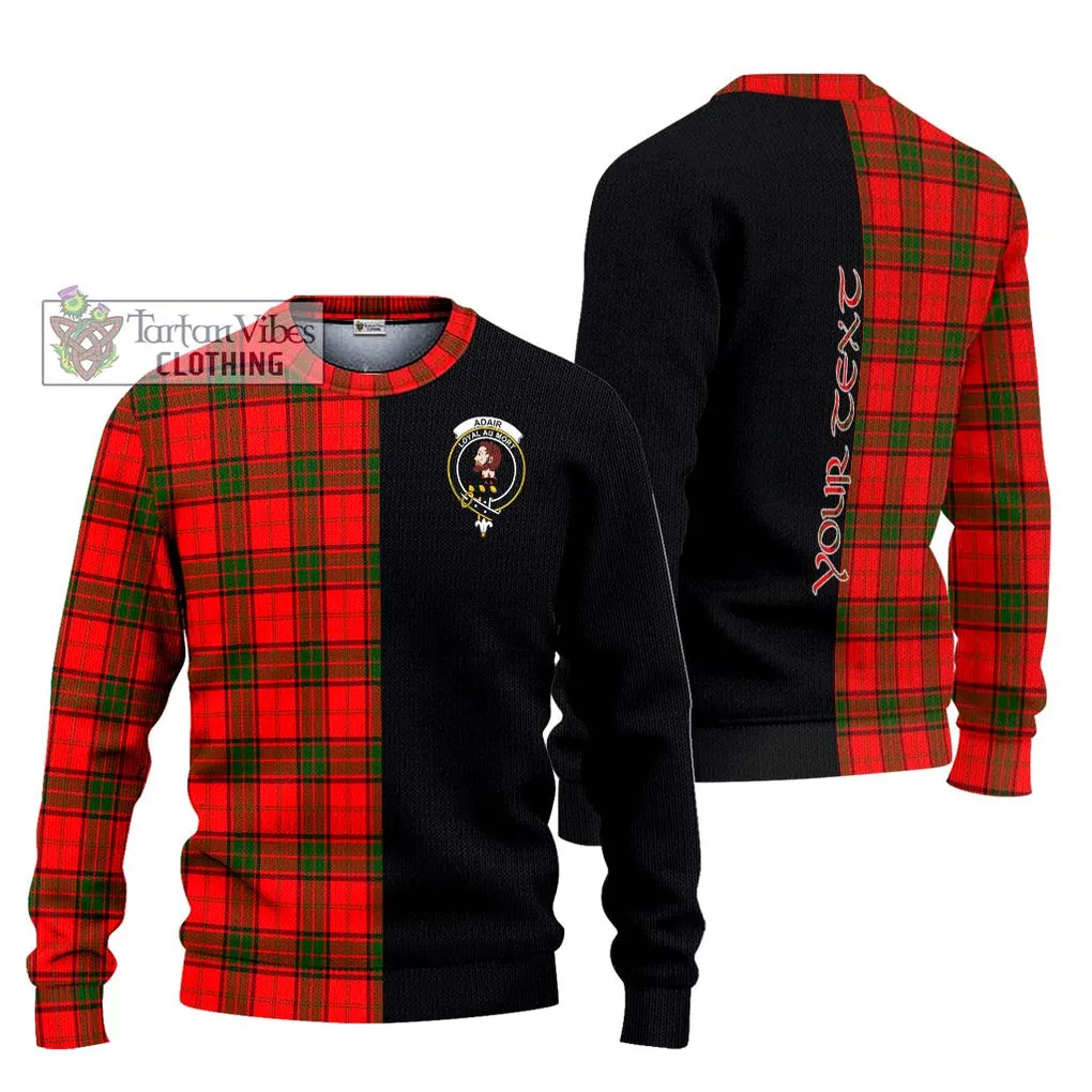 Adair Tartan Ugly Sweater with Family Crest and Half Of Me Style