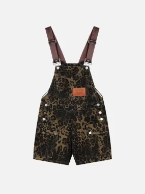 Aelfric Eden Leopard Print Overall Shorts