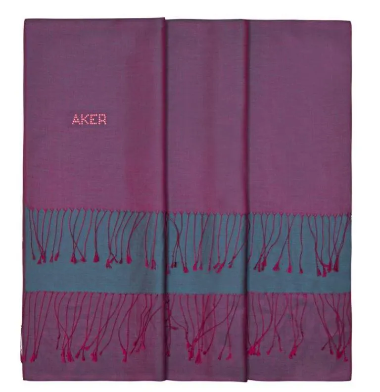 Aker Bi-Color Silk Shawl Wrap for Women - Cosmic