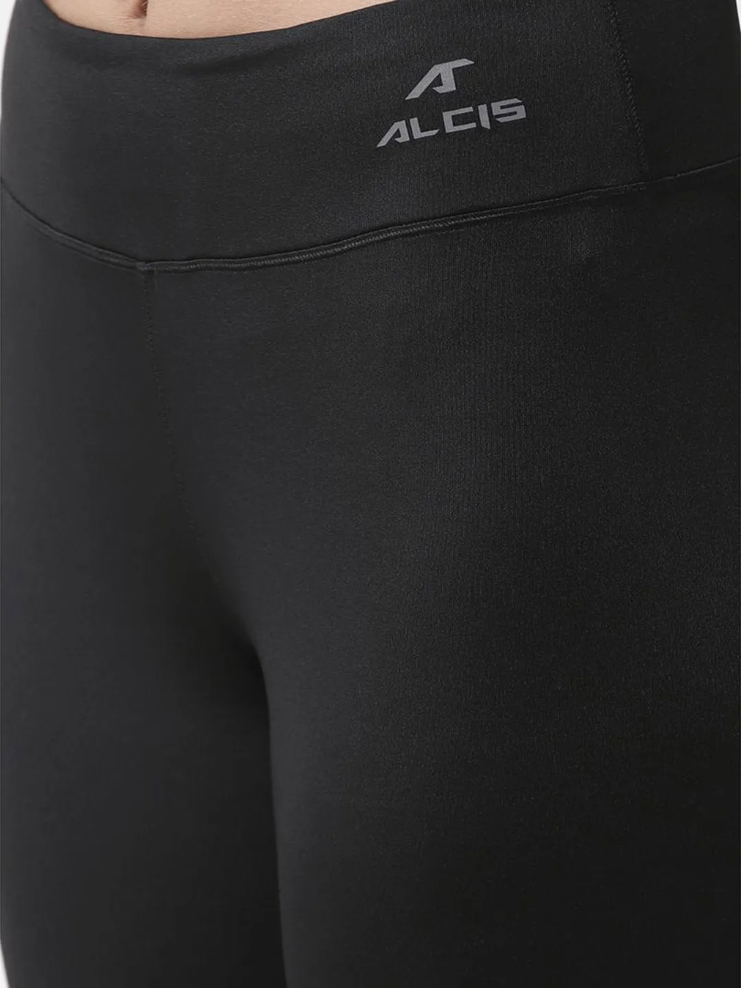 Alcis Women Black 3/4th Training Tights