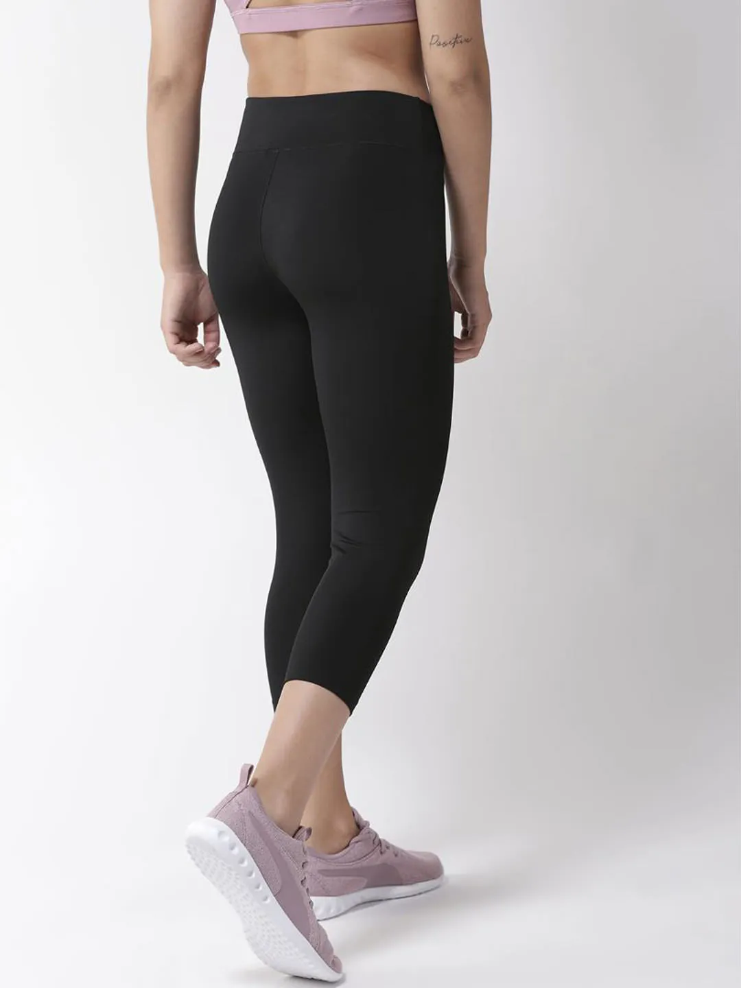 Alcis Women Black 3/4th Training Tights