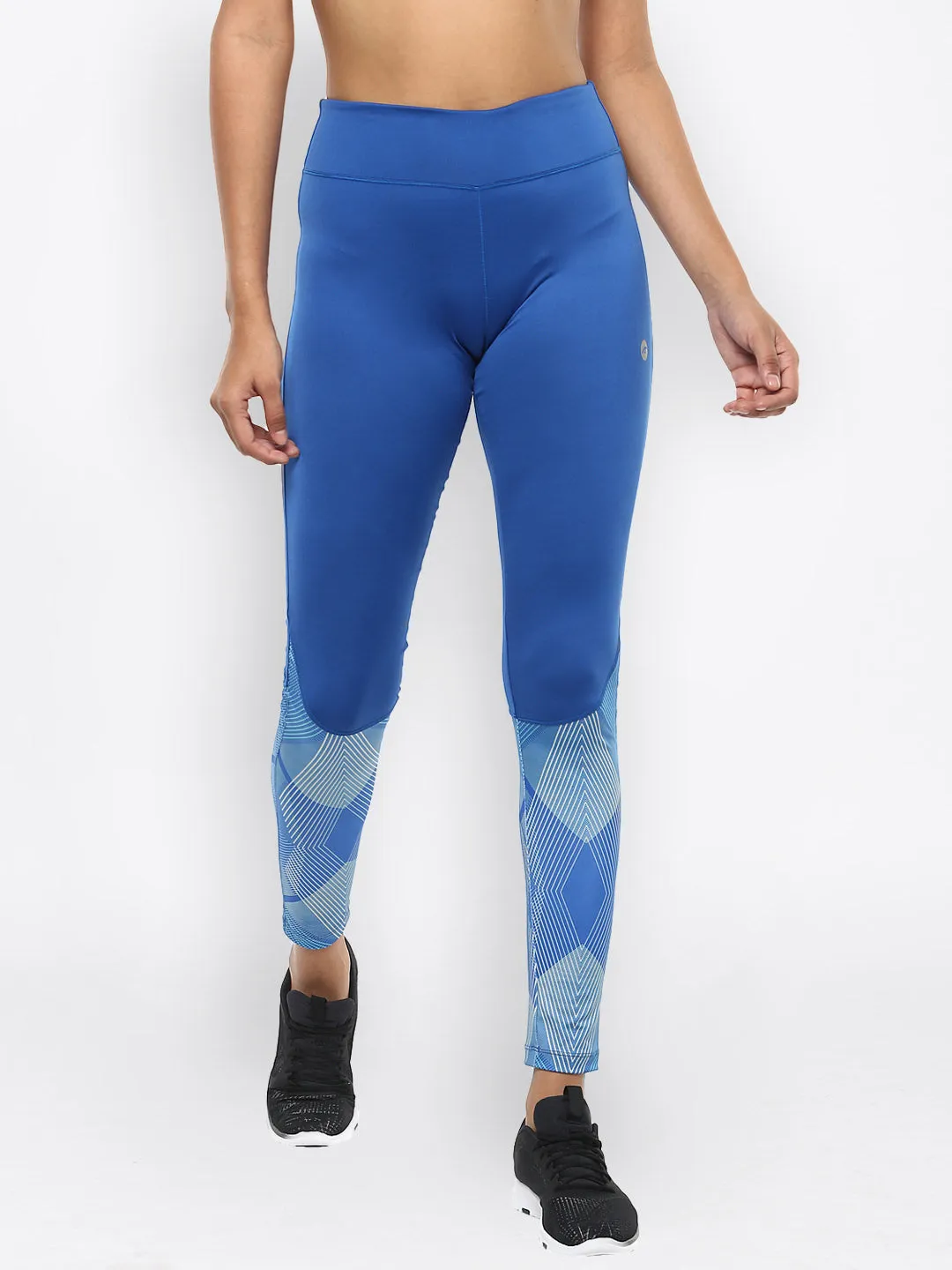 Alcis Women Blue Printed Training Leggings