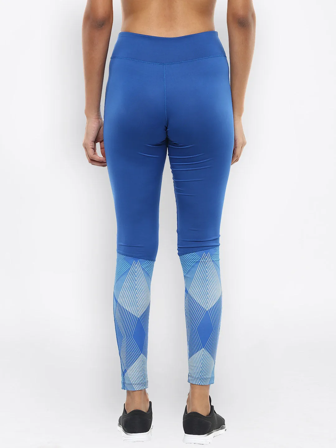 Alcis Women Blue Printed Training Leggings