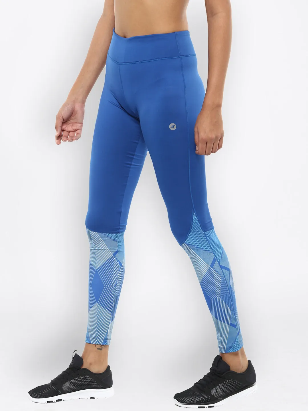 Alcis Women Blue Printed Training Leggings