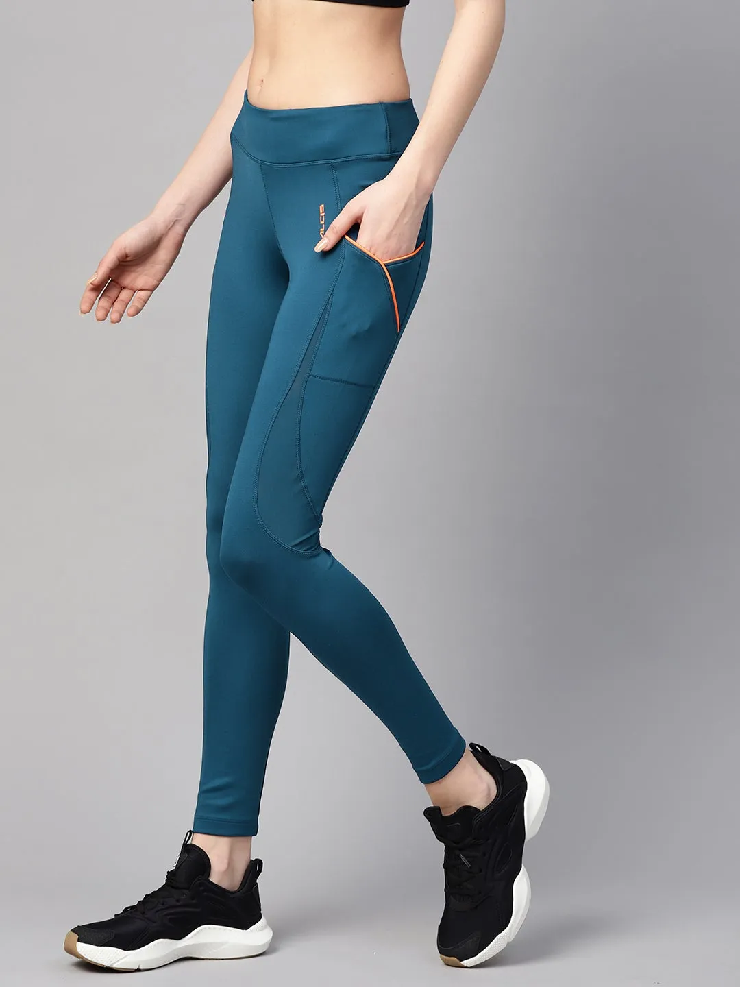 Alcis Women Solid Blue Leggings