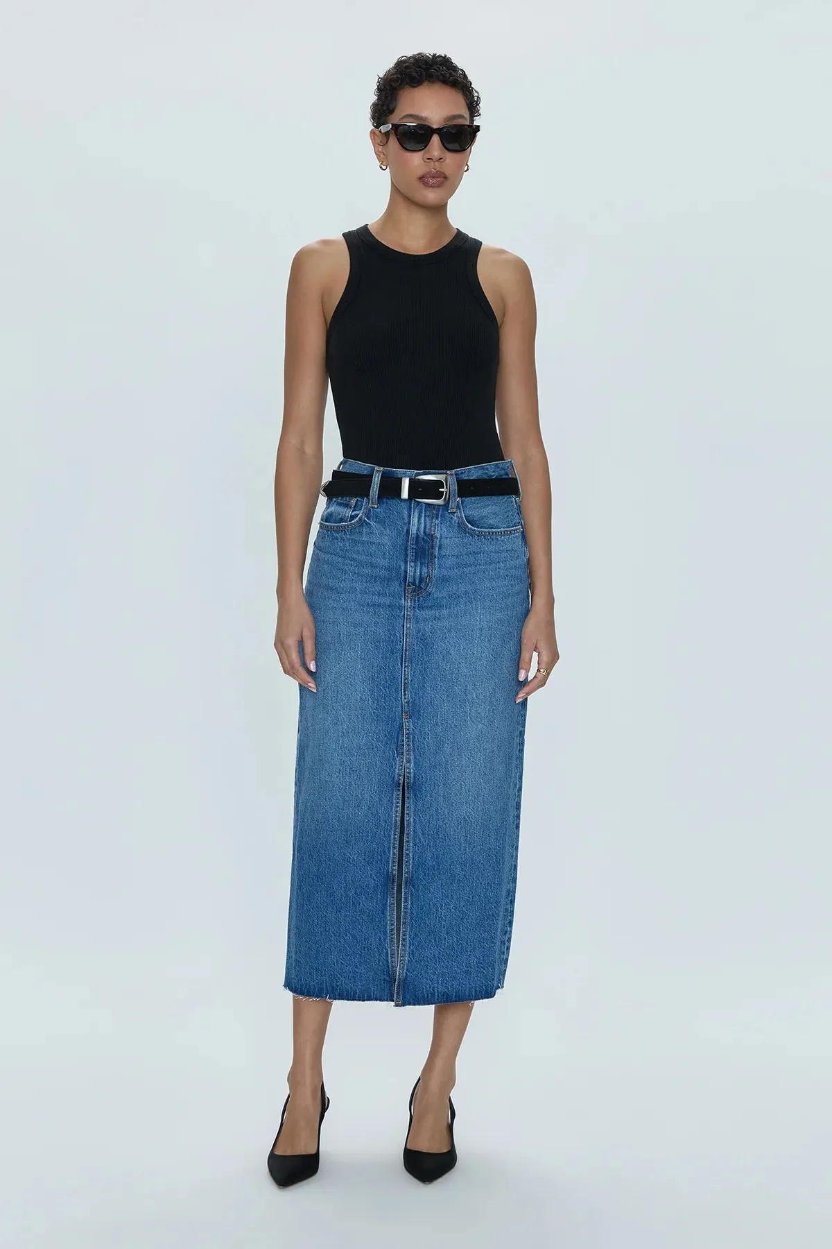 ALICE DENIM MIDI SKIRT