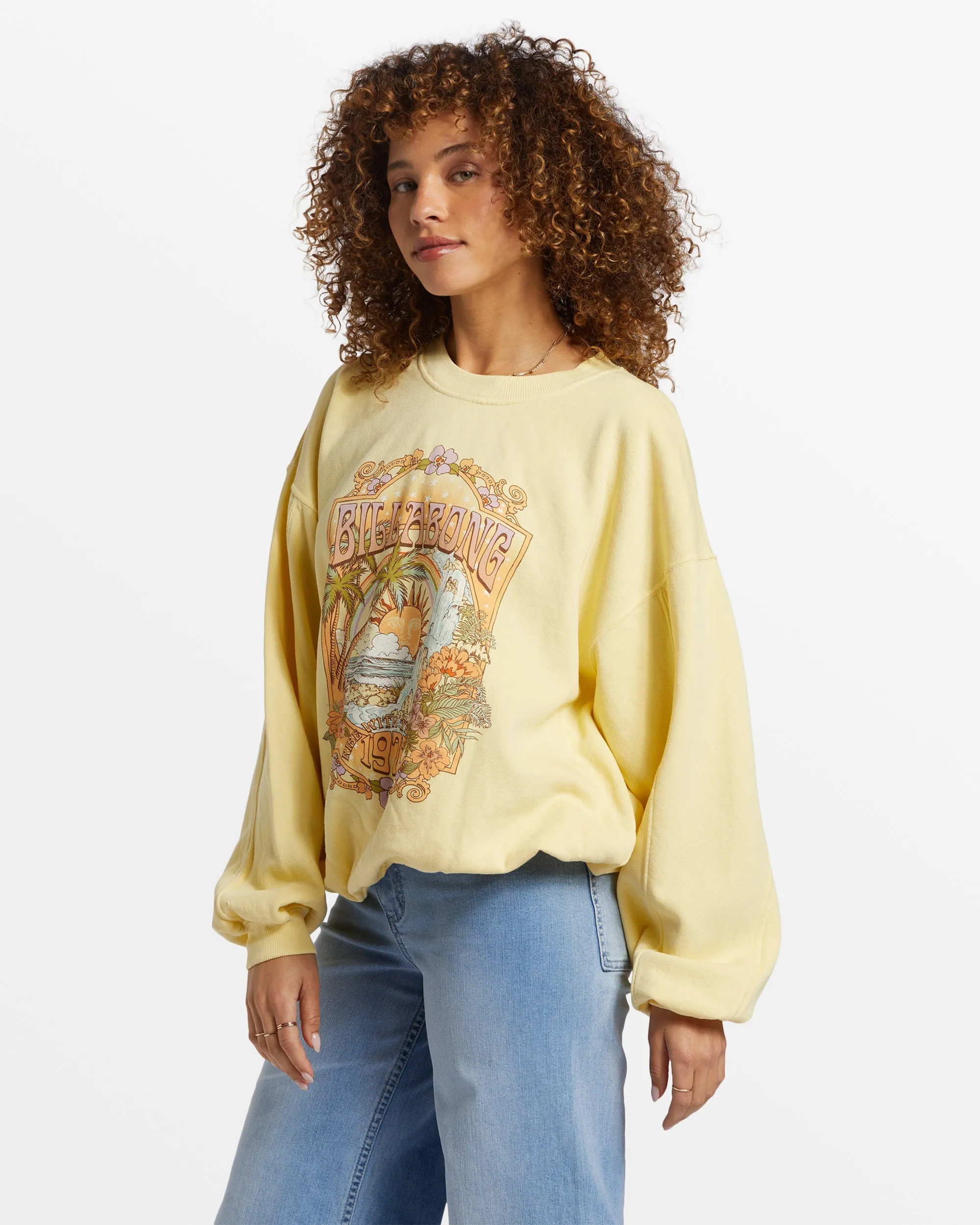 Aloha Kendal Crew Neck Sweatshirt - Mellow Yellow