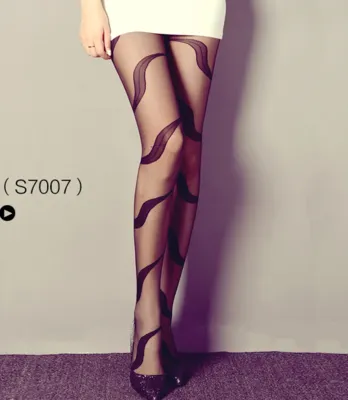 Amazing Spring Summer Women Tights Black Sexy Tattooed Stockings Trendy Fashion Thin Embroidery Crotch Silk Pantyhose for Female