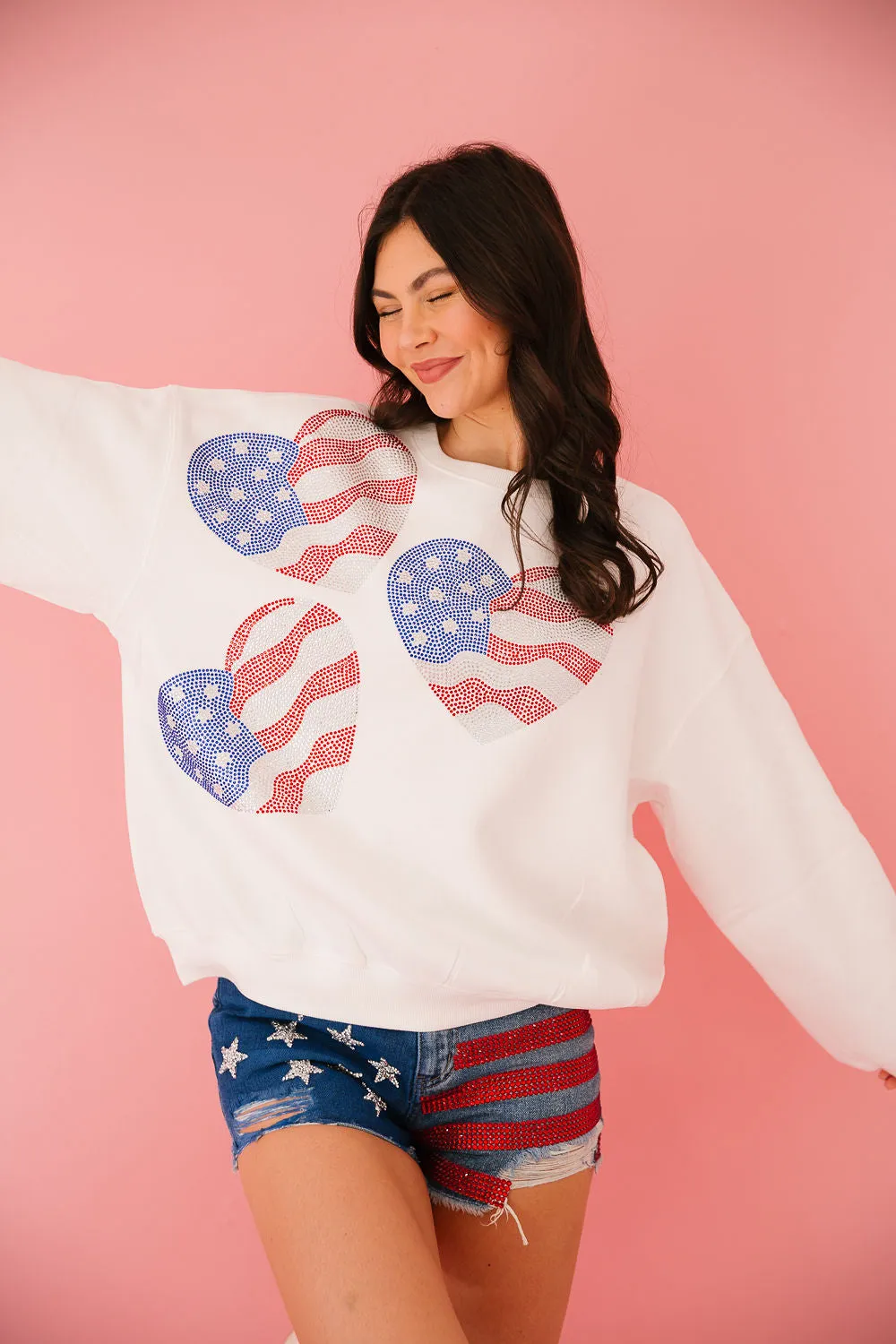 AMERICAN HEART WHITE PULLOVER