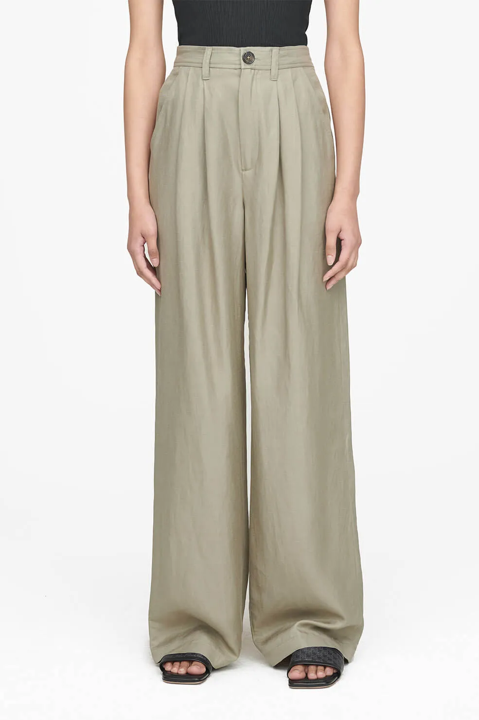 Anine Bing - Carrie Pant in Green Khaki