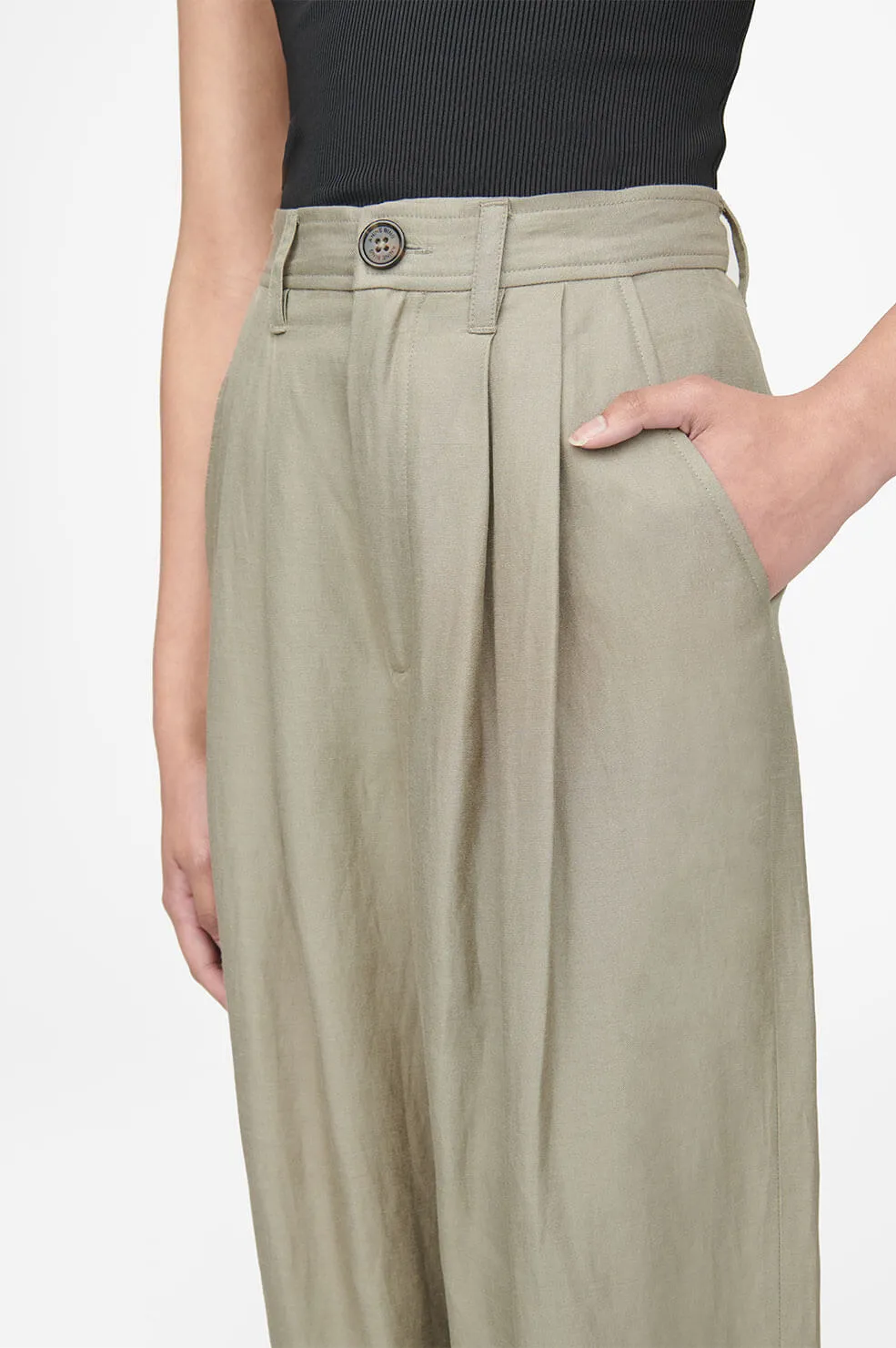 Anine Bing - Carrie Pant in Green Khaki