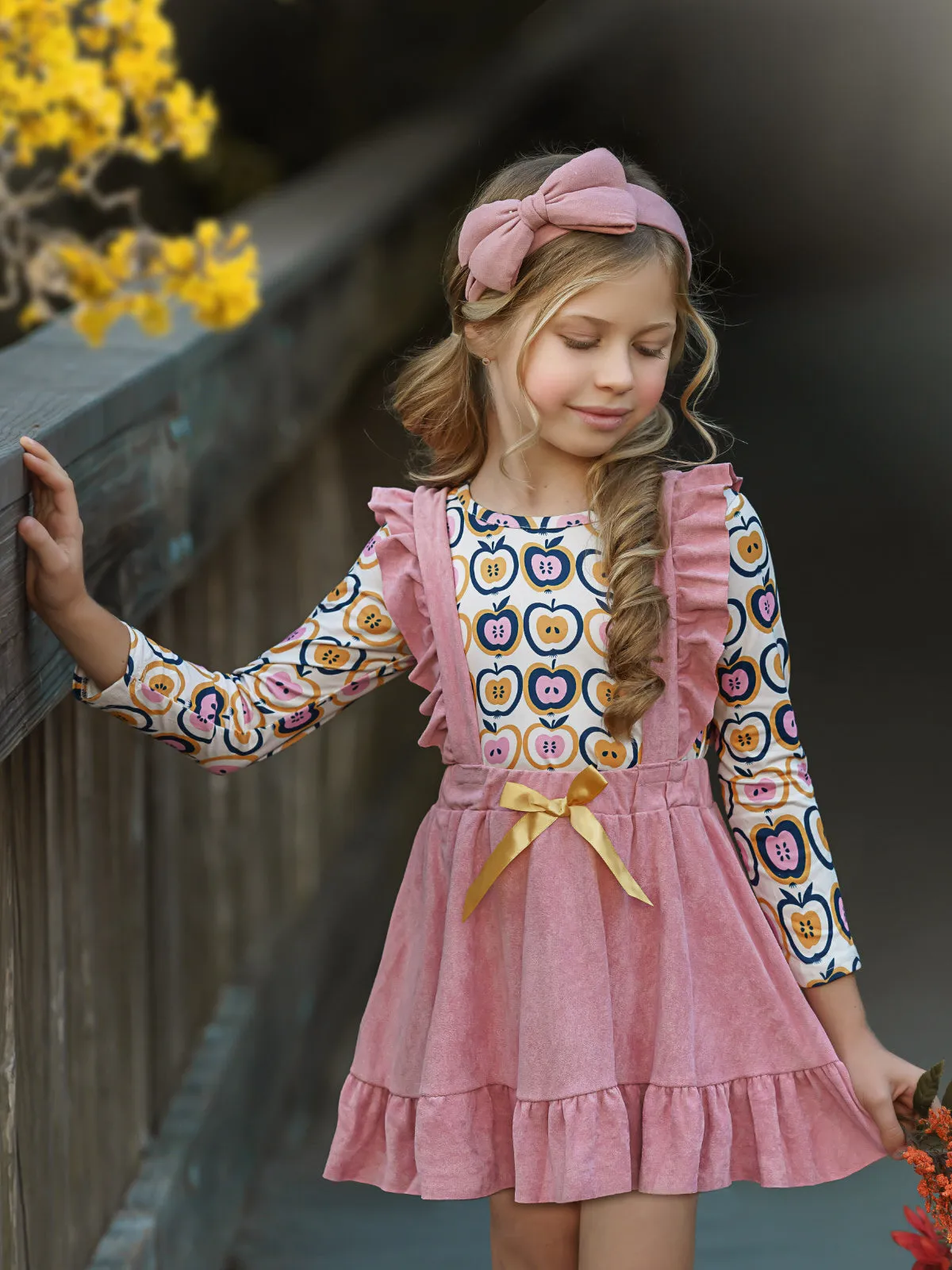 Apple Core Cutie Overall Skirt Set