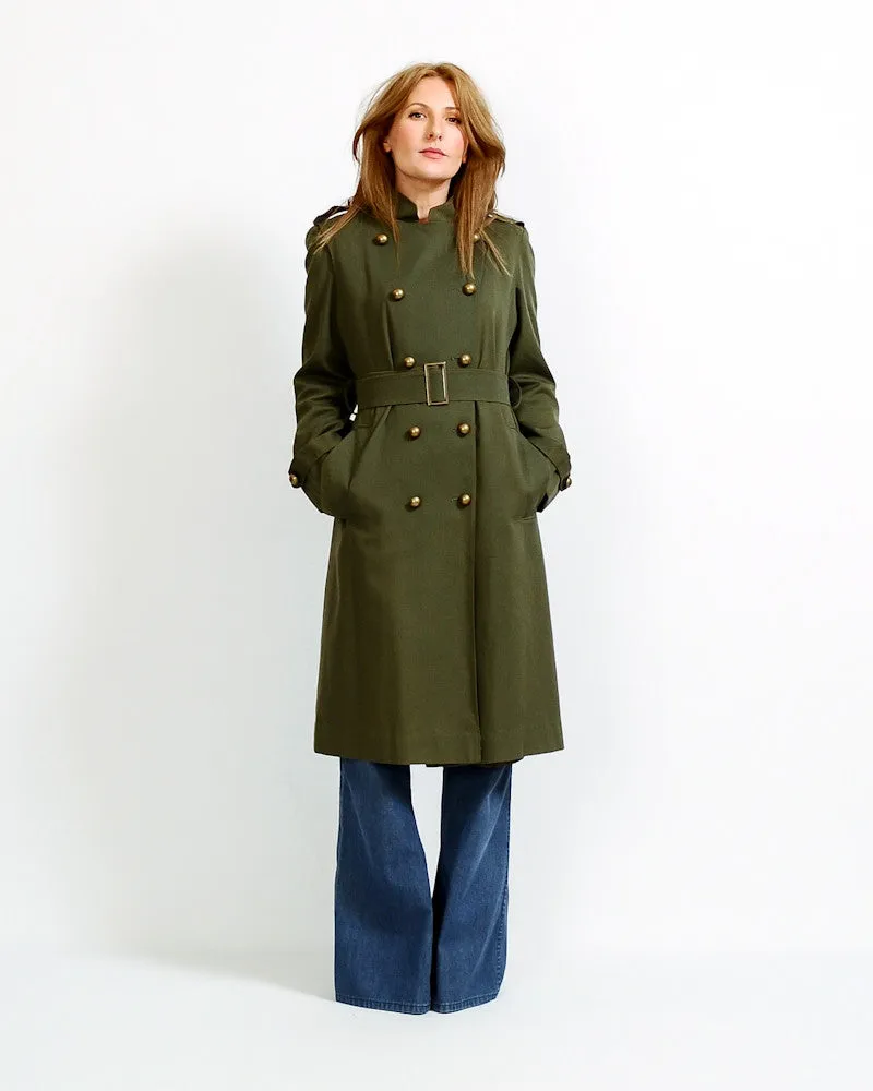 Army Green Military Trench Coat