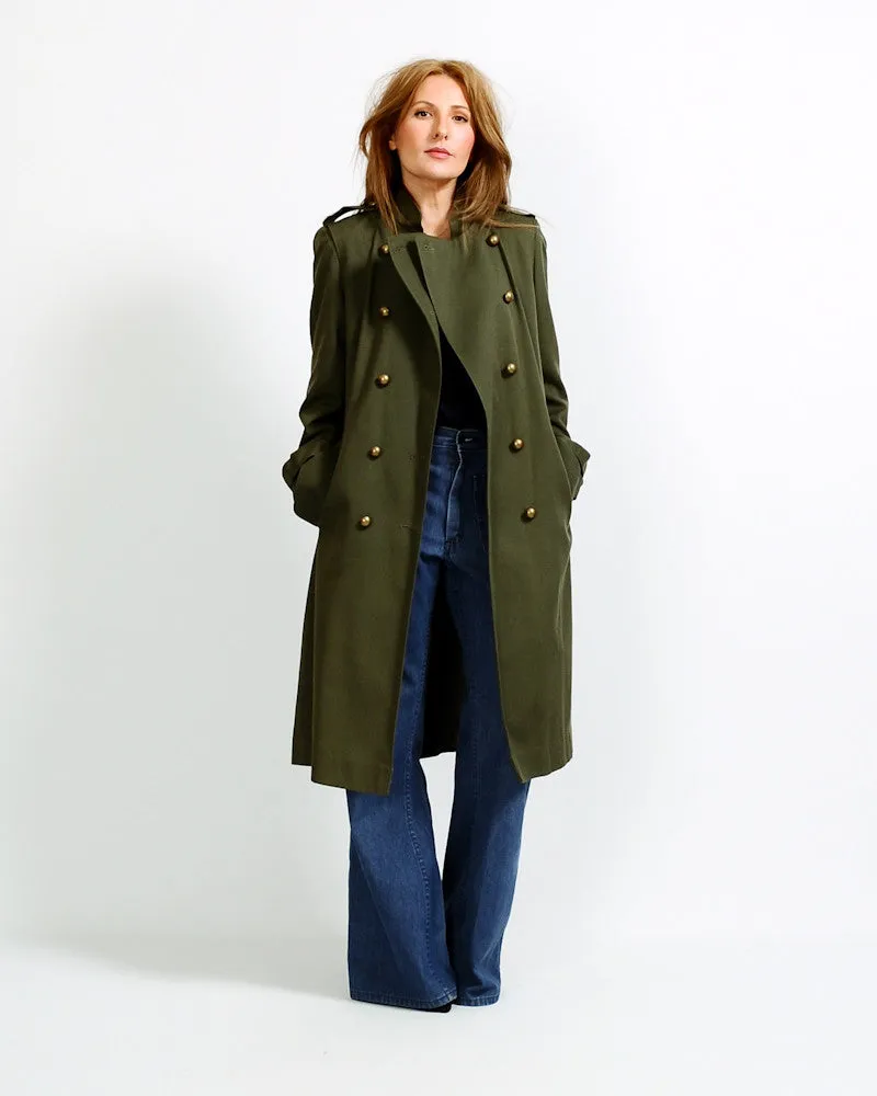 Army Green Military Trench Coat