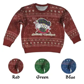 Arnott Clan Christmas Kid Ugly Sweater with Gnome Playing Bagpipes