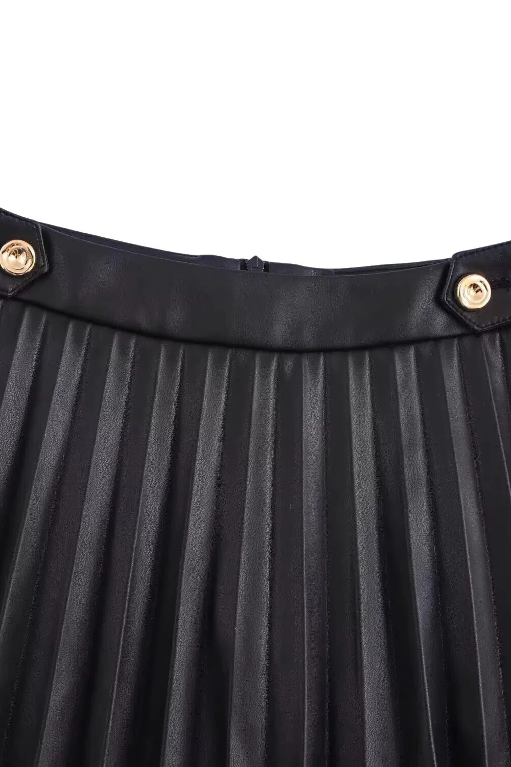 'Ashley' Versatile Pleated Faux Leather Skirt