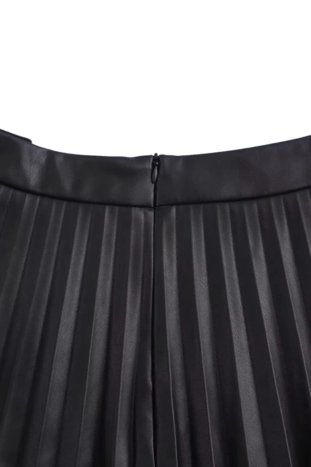 'Ashley' Versatile Pleated Faux Leather Skirt