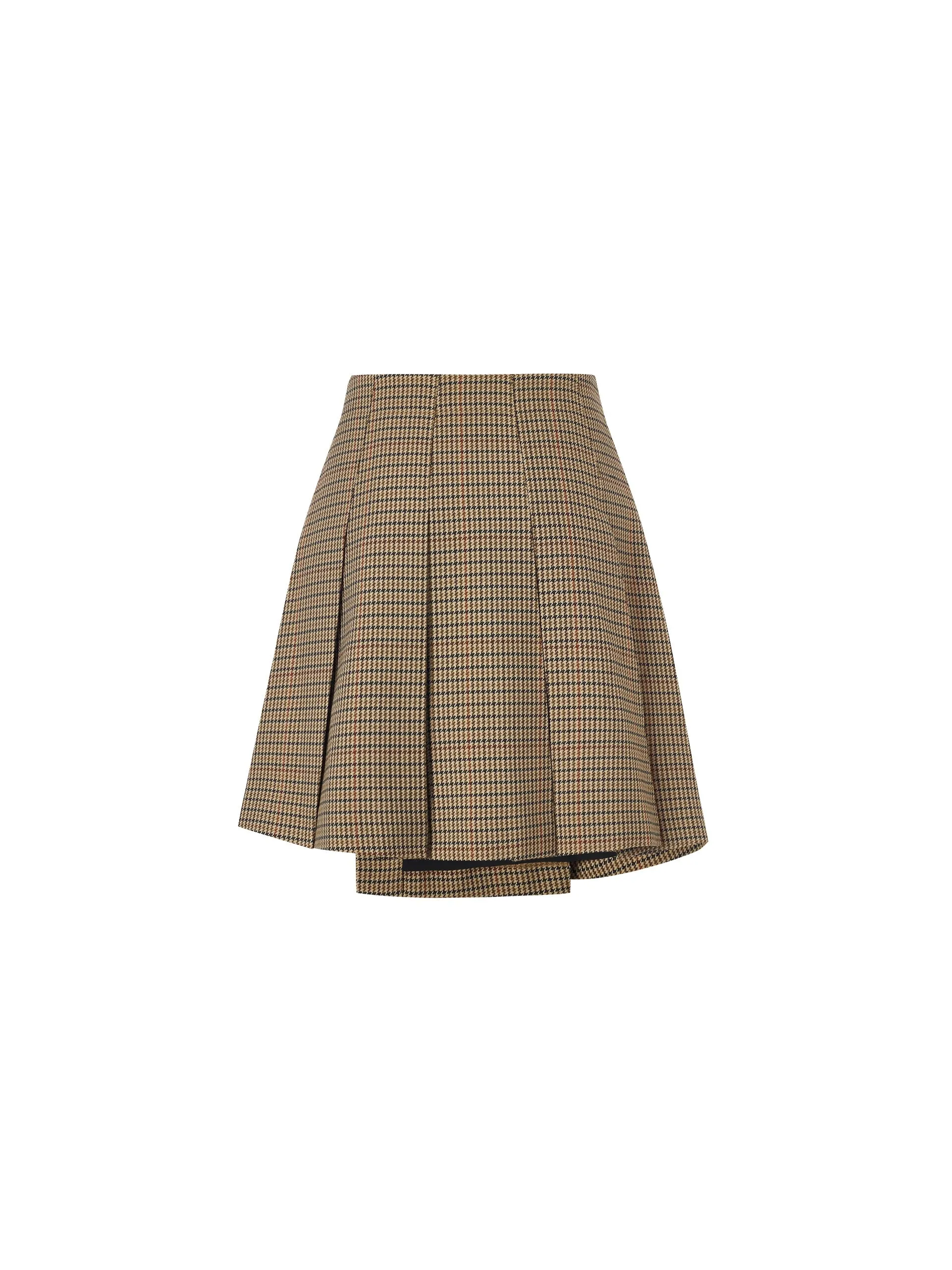 Asymmetric Vintage Check Skirt