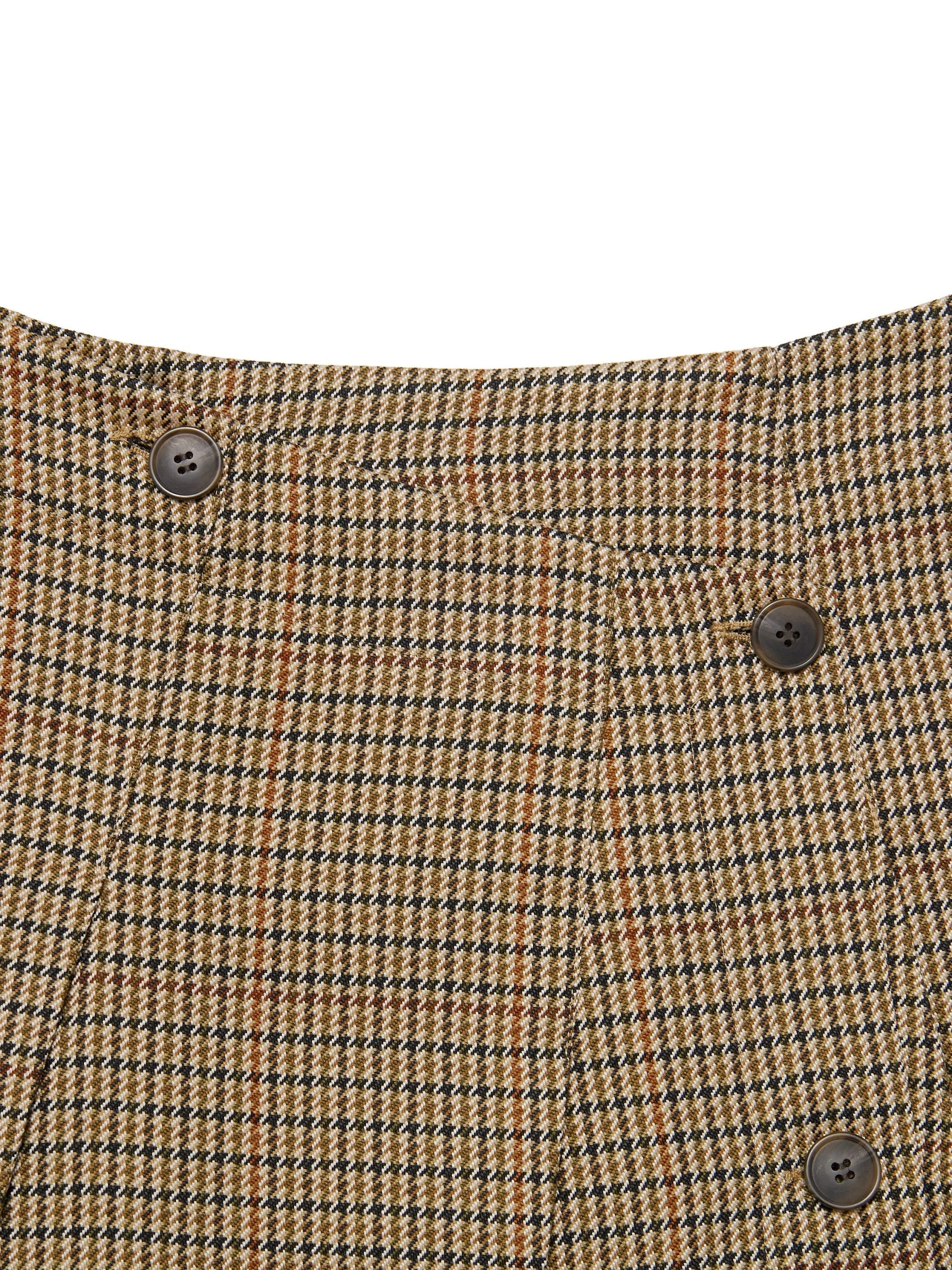 Asymmetric Vintage Check Skirt