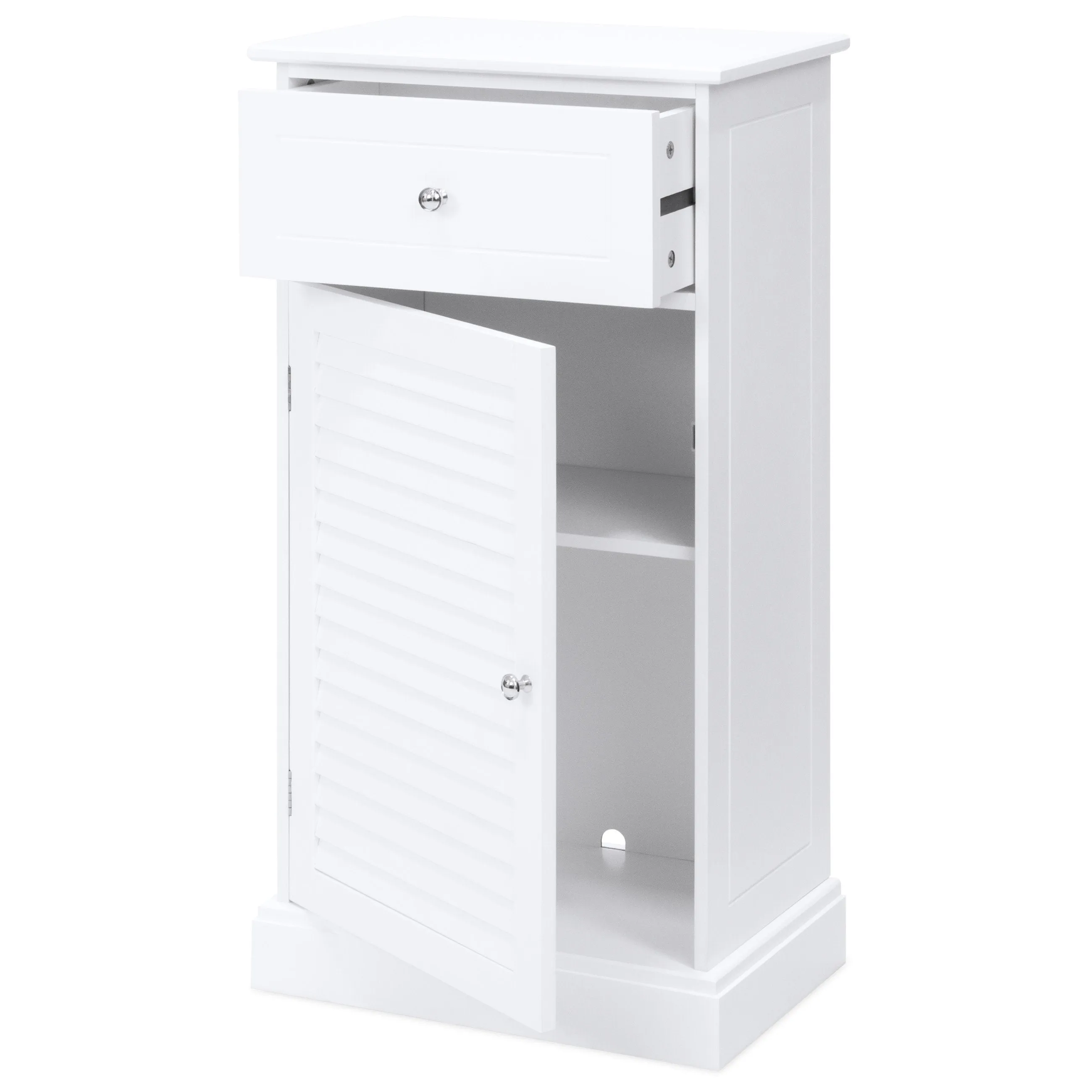 Bathroom Floor Storage Cabinet for Linens and Toiletries