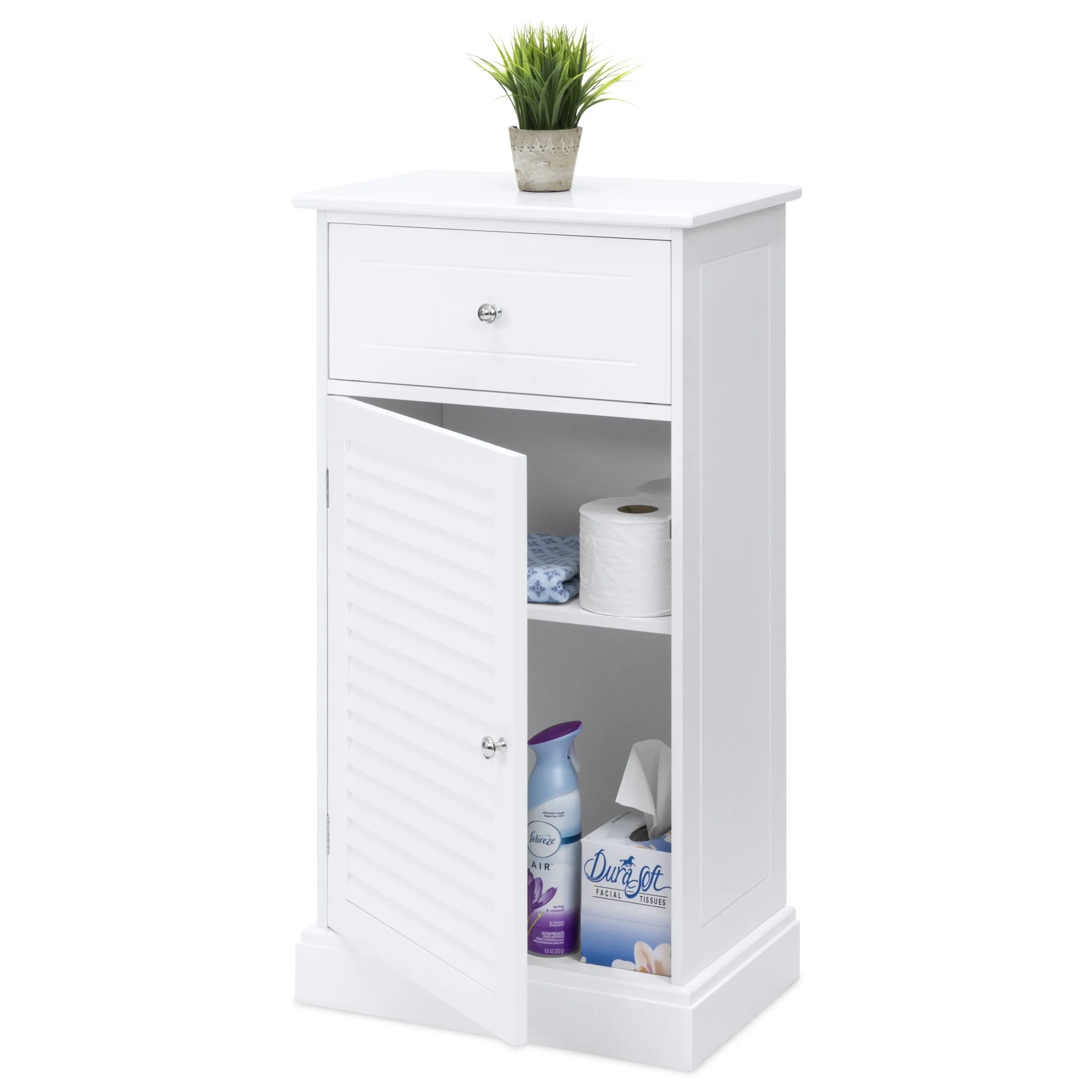 Bathroom Floor Storage Cabinet for Linens and Toiletries