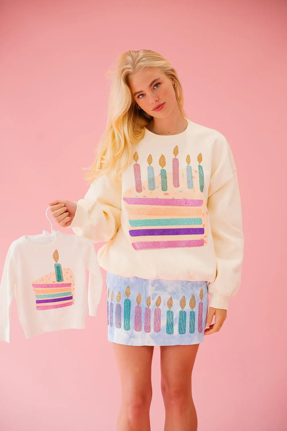 BDAY CAKE CREAM PULLOVER