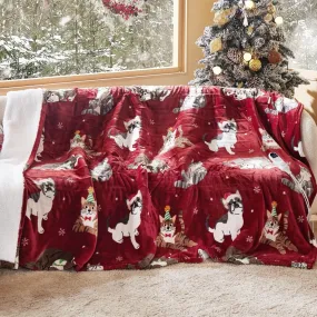 Bedsure Christmas Flannel Heated Blanket Red