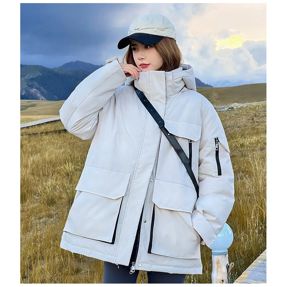 Big-Pocket Windproof Puffer Jacket