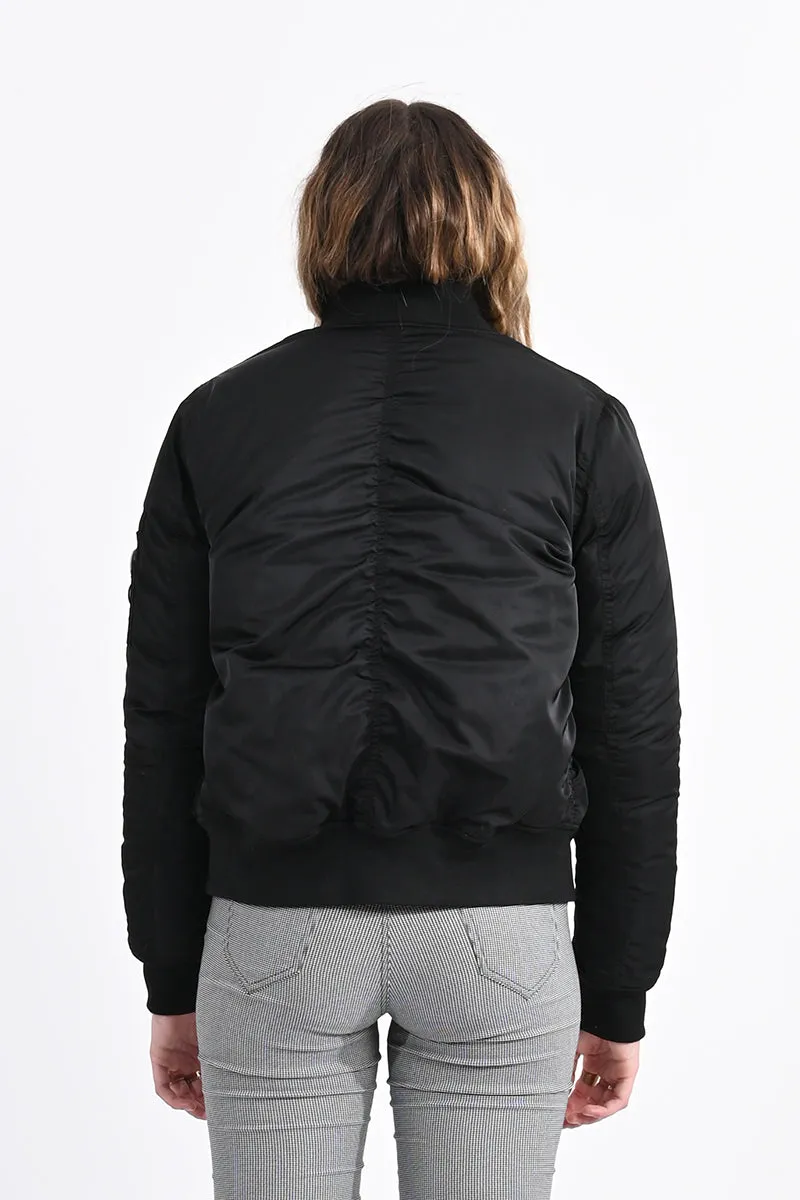 Black Classic Bomber Jacket by Lili Sidonio