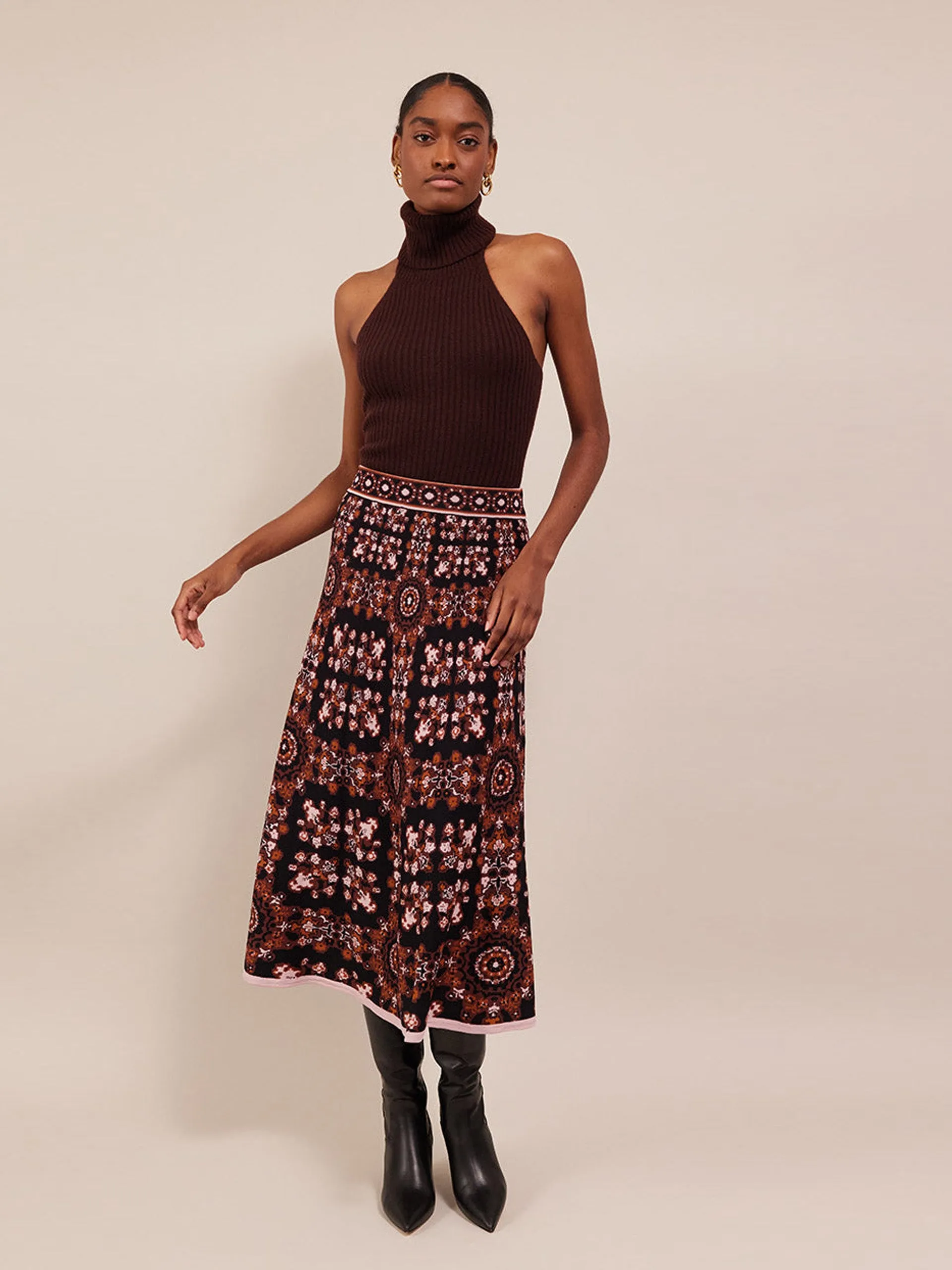 Black rita tile Sandrine skirt