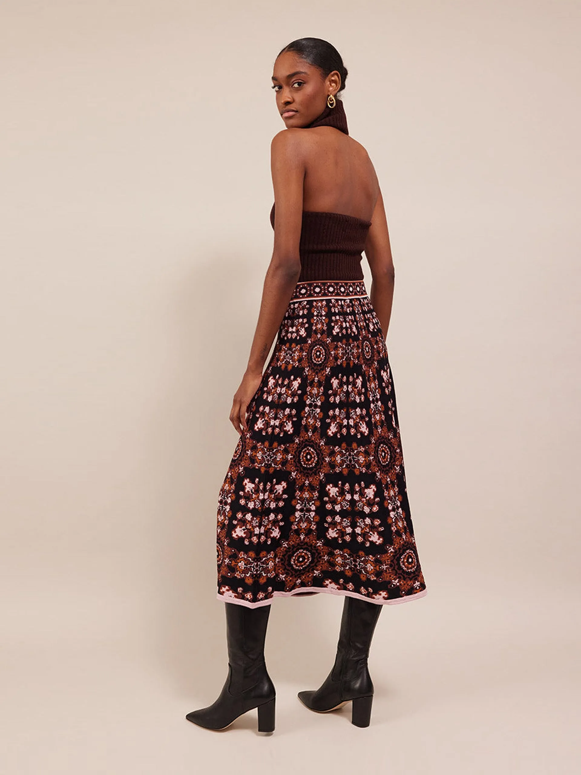 Black rita tile Sandrine skirt