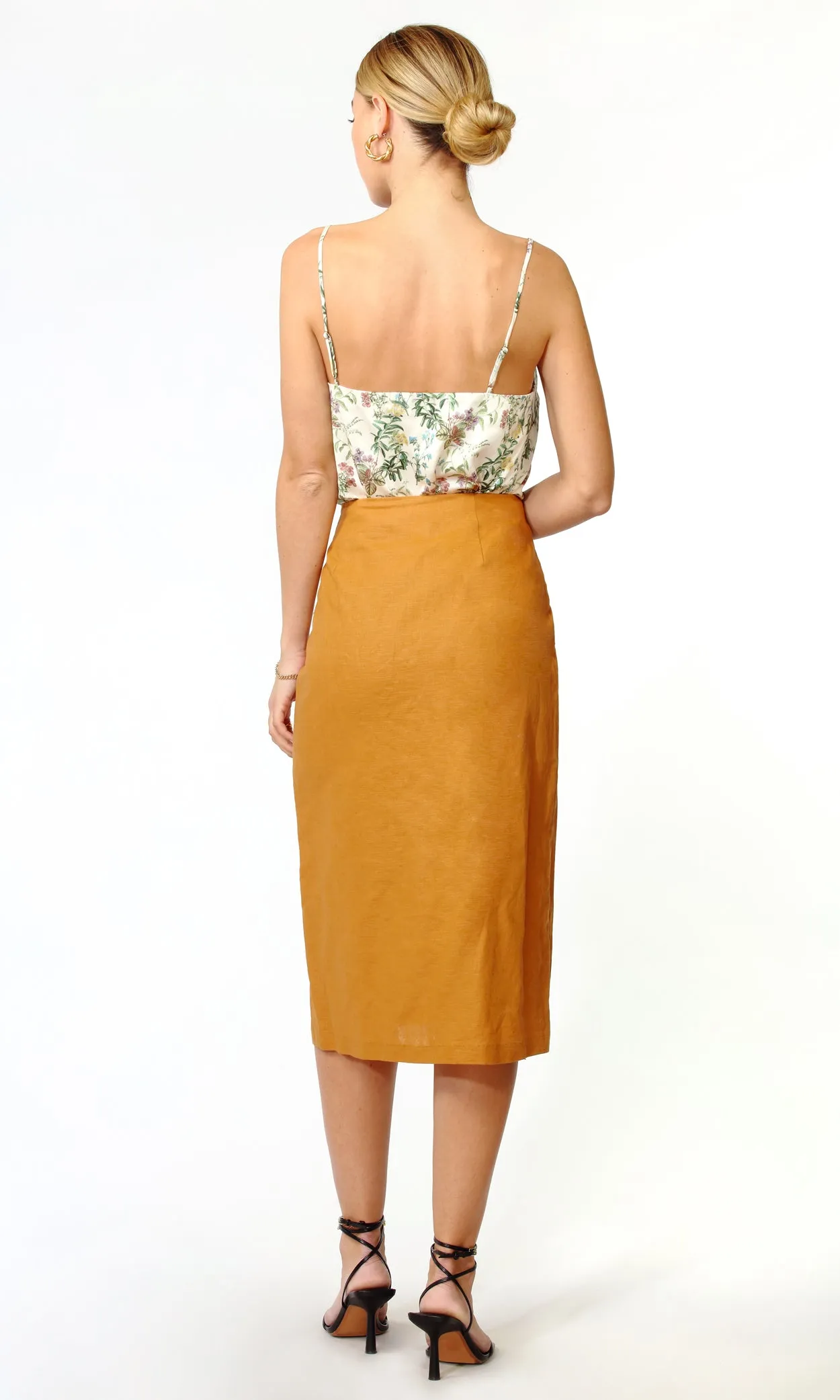 Blake Button Front Midi Skirt