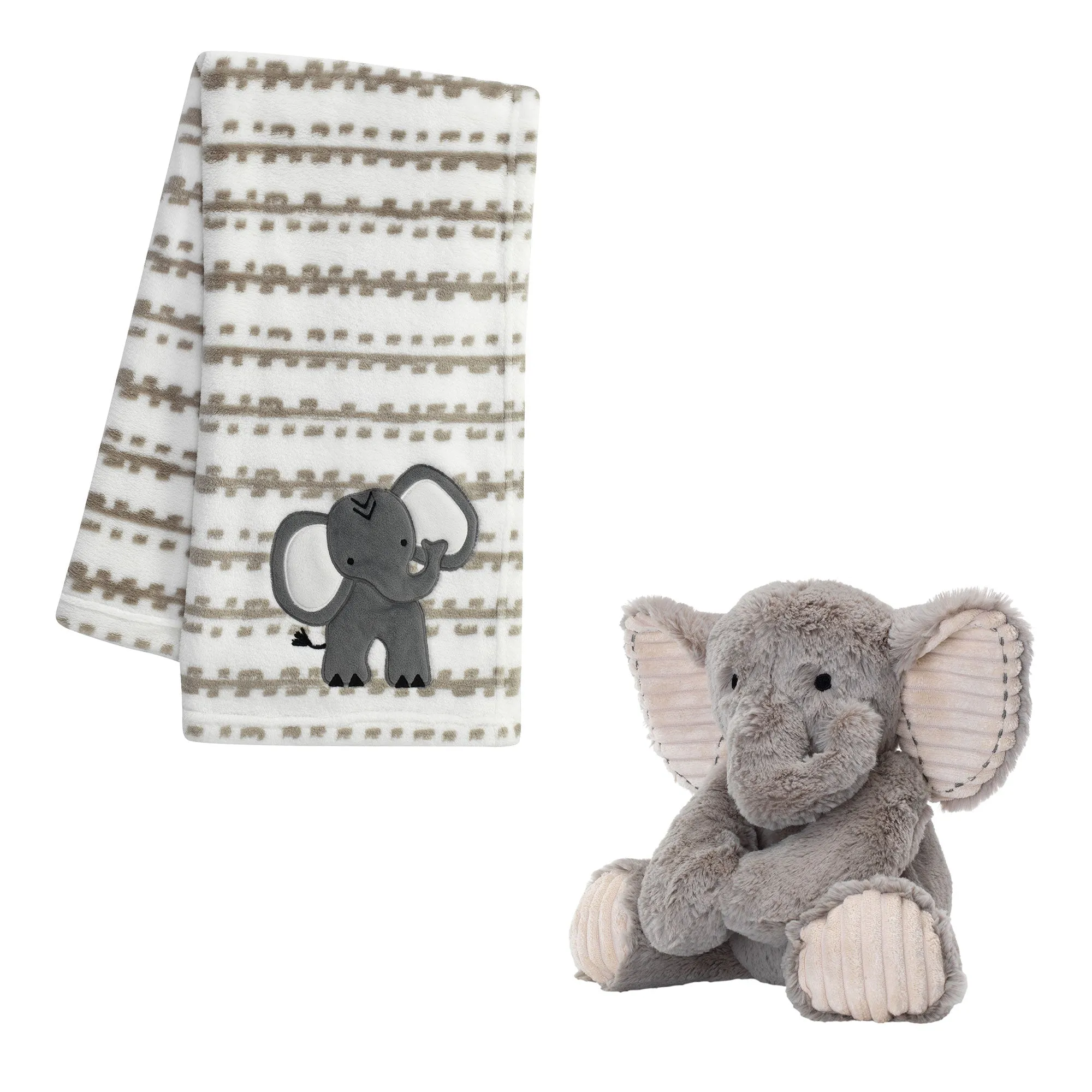 Blanket & Plush Baby Gift Set - Gray Elephant